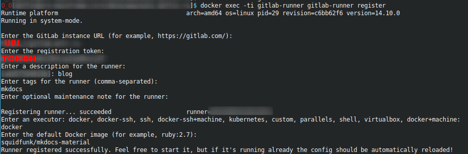 Регистрация Gitlab-runner