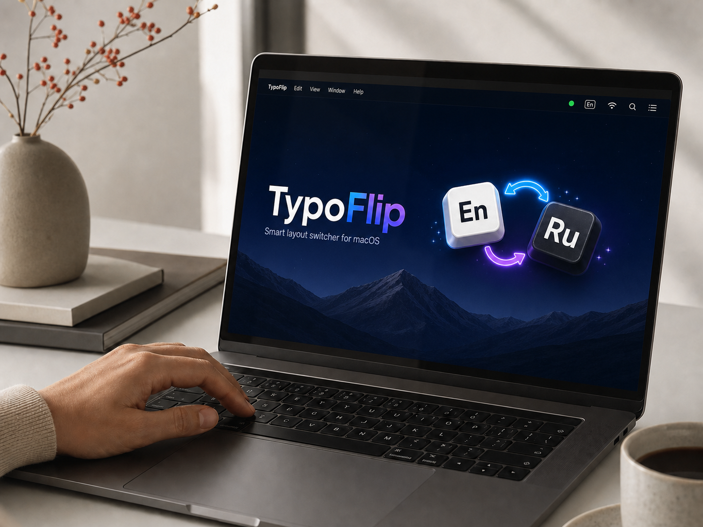 TypoFlip исправляет текст, набранный в неправильной раскладке